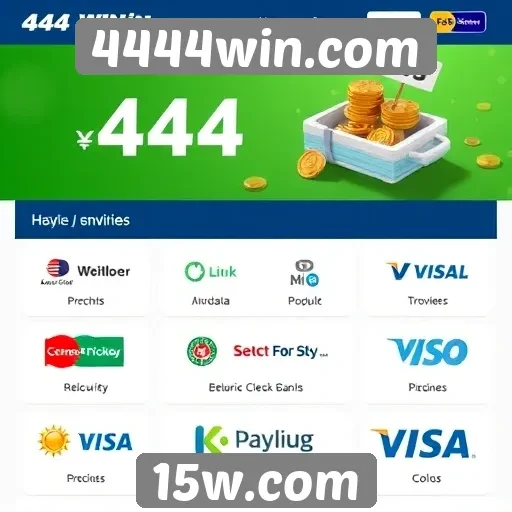 Métodos de pagamento disponíveis no 4444win.com